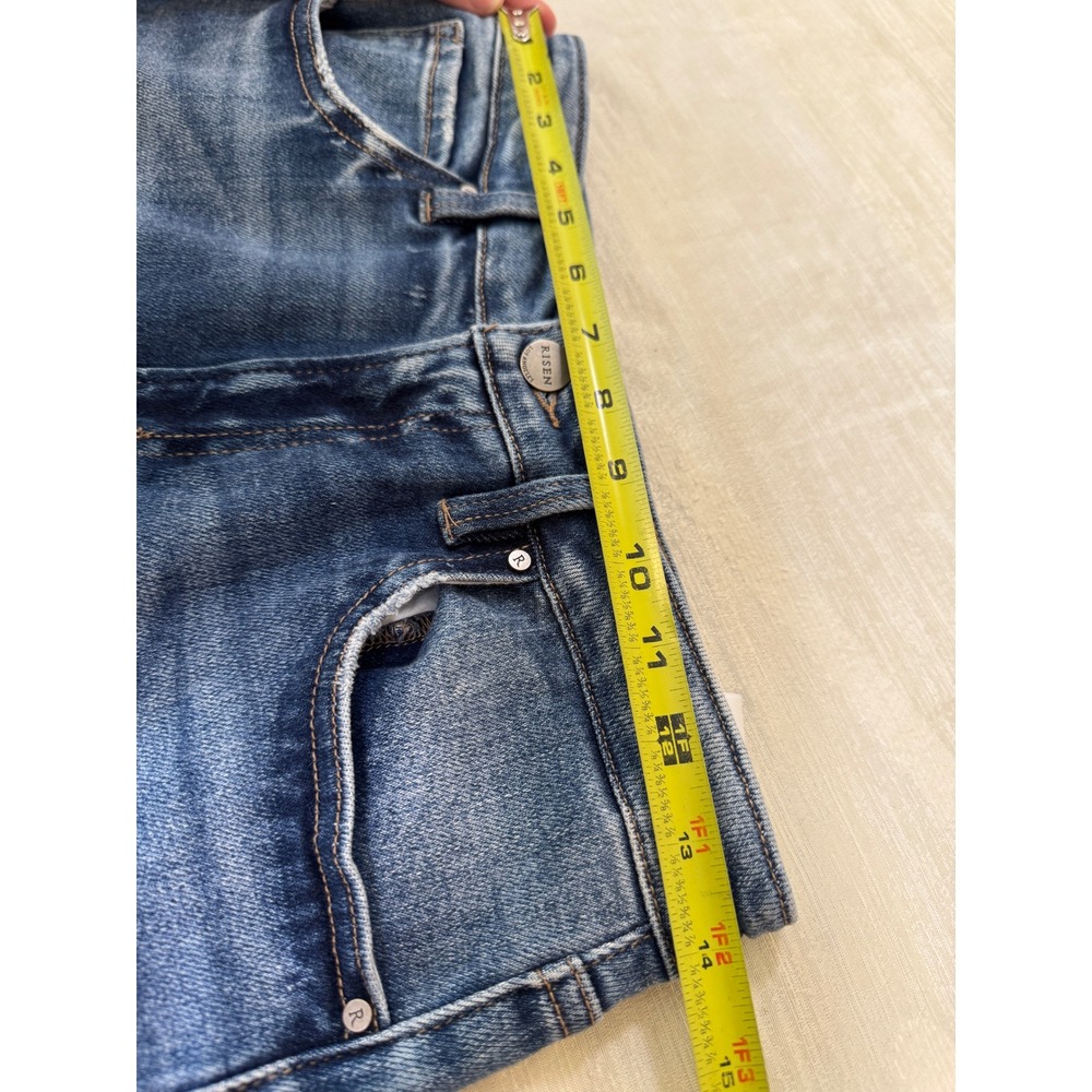 Risen Women's 5/27 Mid Rise Tapered Ankle Jeans - Picture 7 of 8